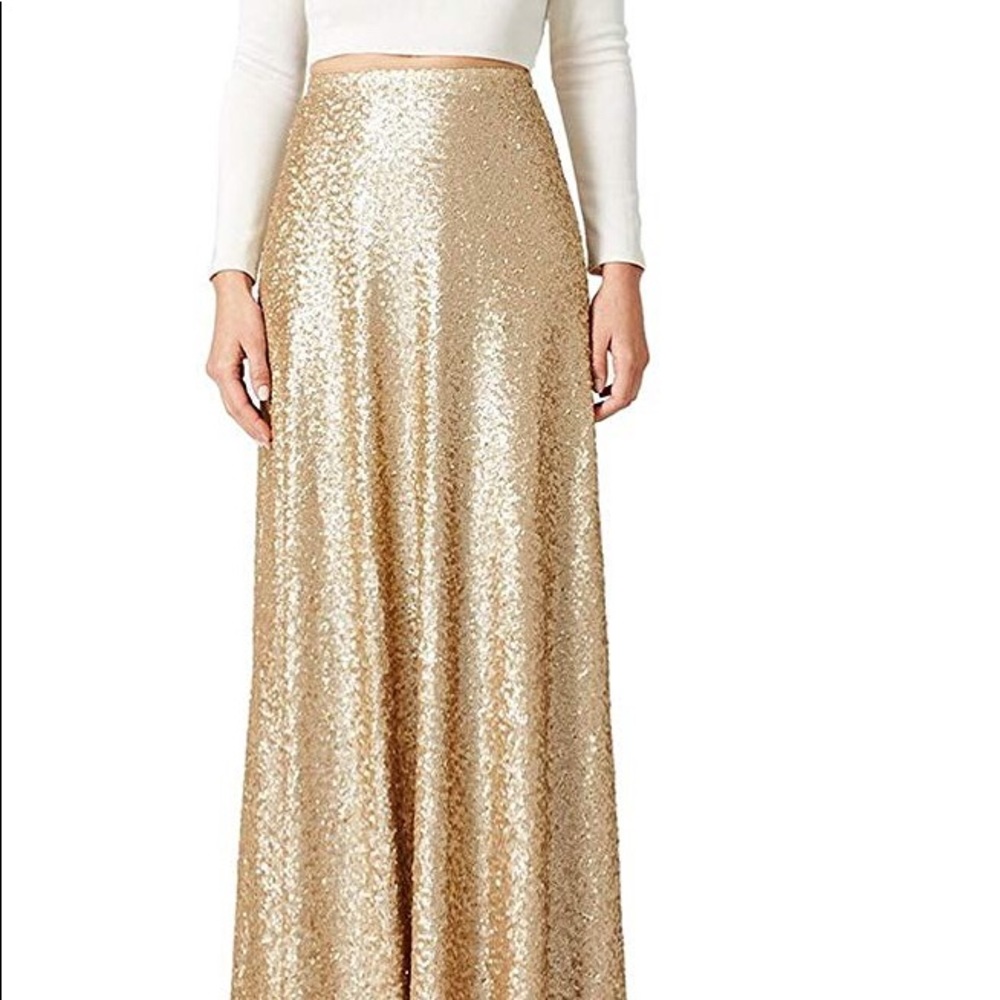Sequin Gold Maxi Skirt (size 2)